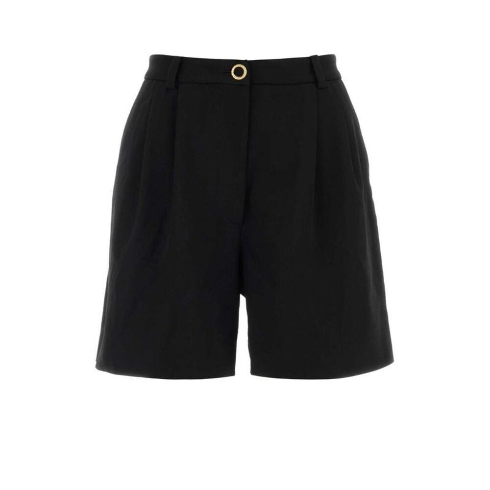 Alessandra Rich Women Black Stretch Crepe Bermuda Shorts